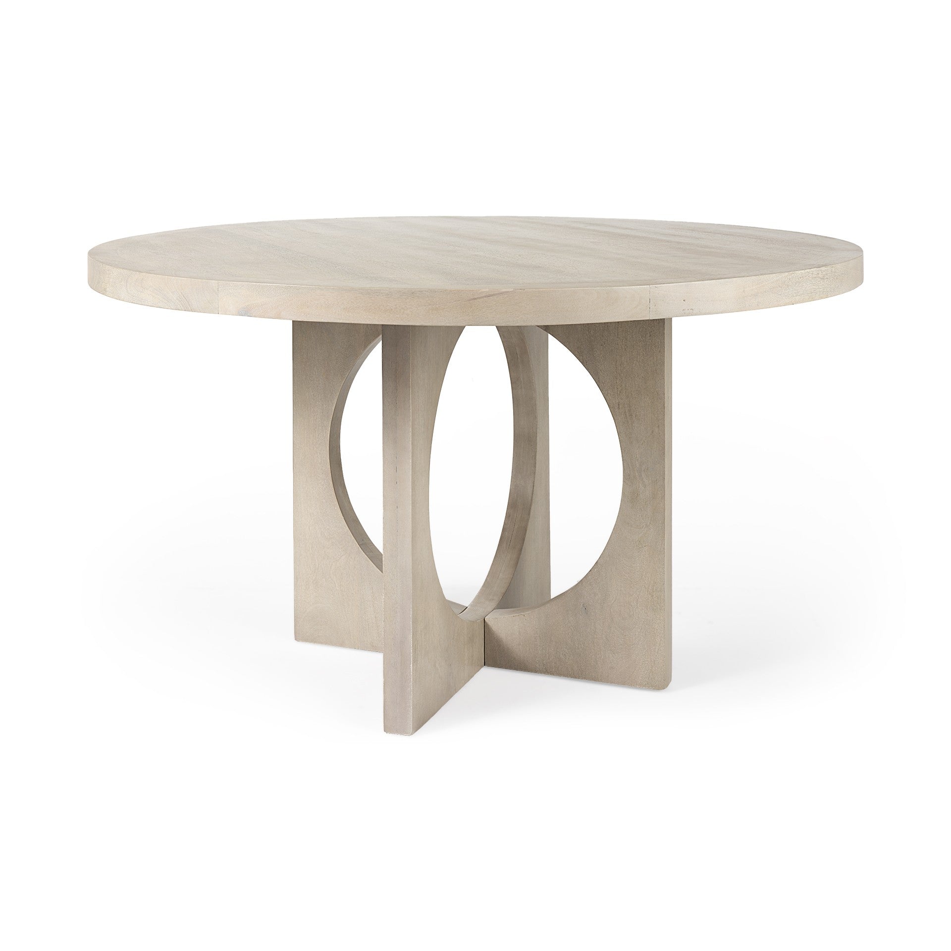 Light Natural Wood Round Geometric Dining Table By Homeroots | Dining Tables | Modishstore