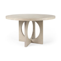 Light Natural Wood Round Geometric Dining Table By Homeroots