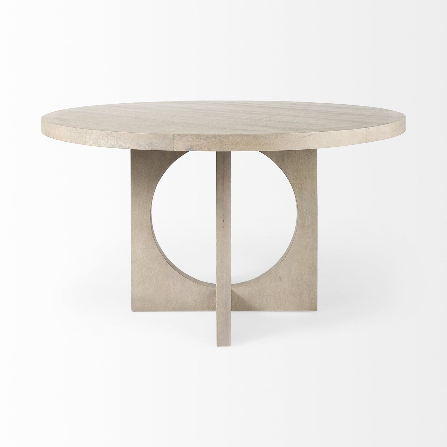 Light Natural Wood Round Geometric Dining Table By Homeroots | Dining Tables | Modishstore - 2