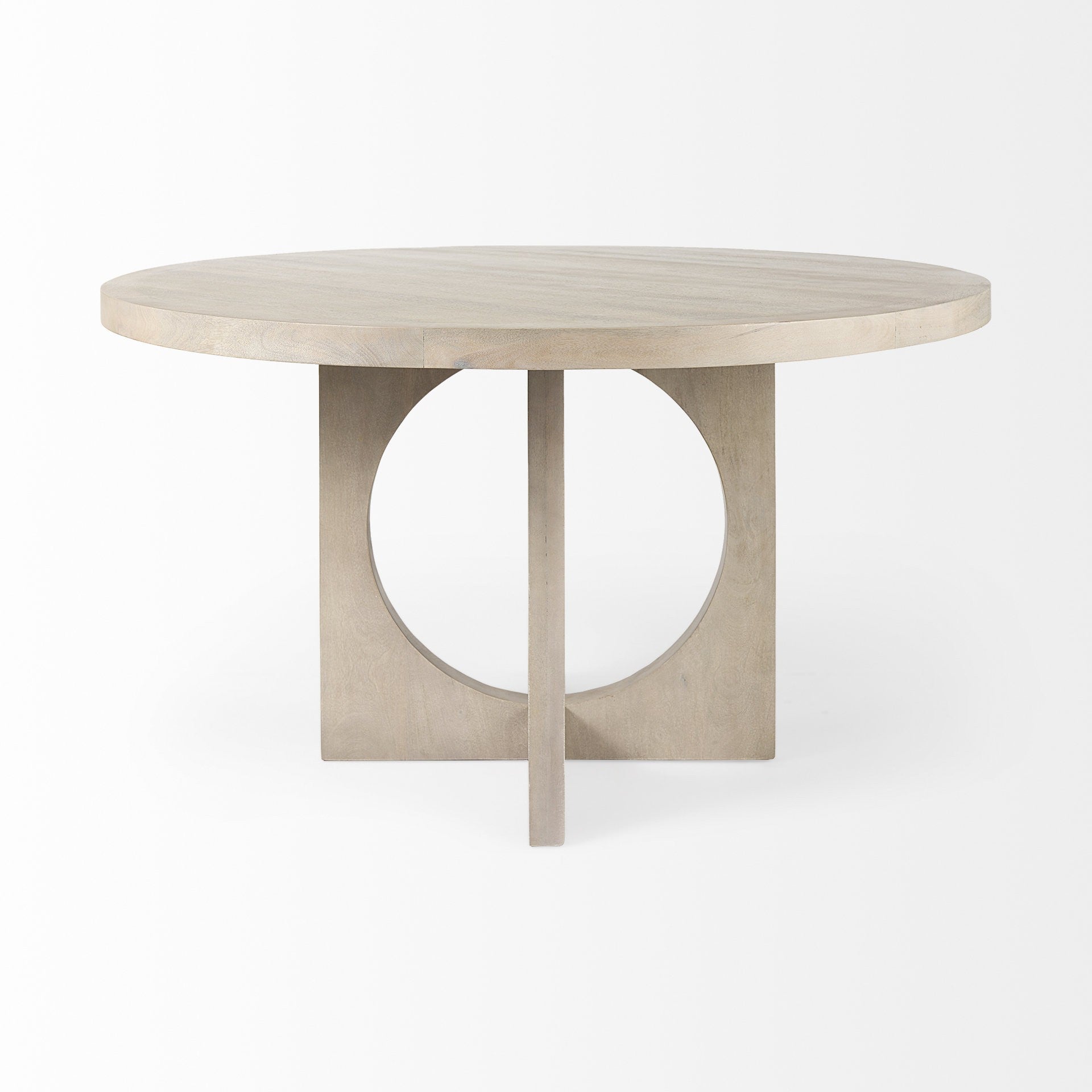 Light Natural Wood Round Geometric Dining Table By Homeroots | Dining Tables | Modishstore - 2