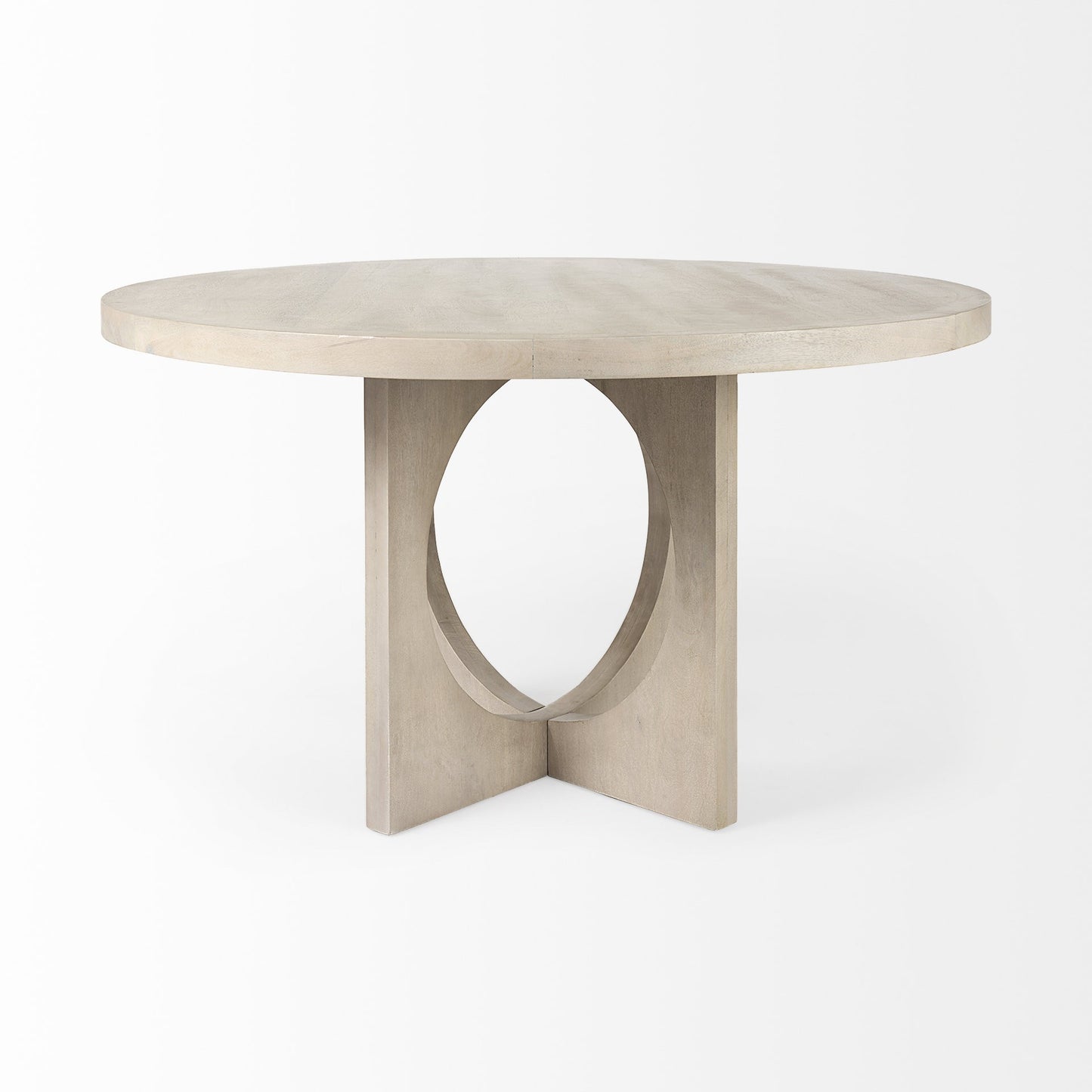 Light Natural Wood Round Geometric Dining Table By Homeroots | Dining Tables | Modishstore - 3