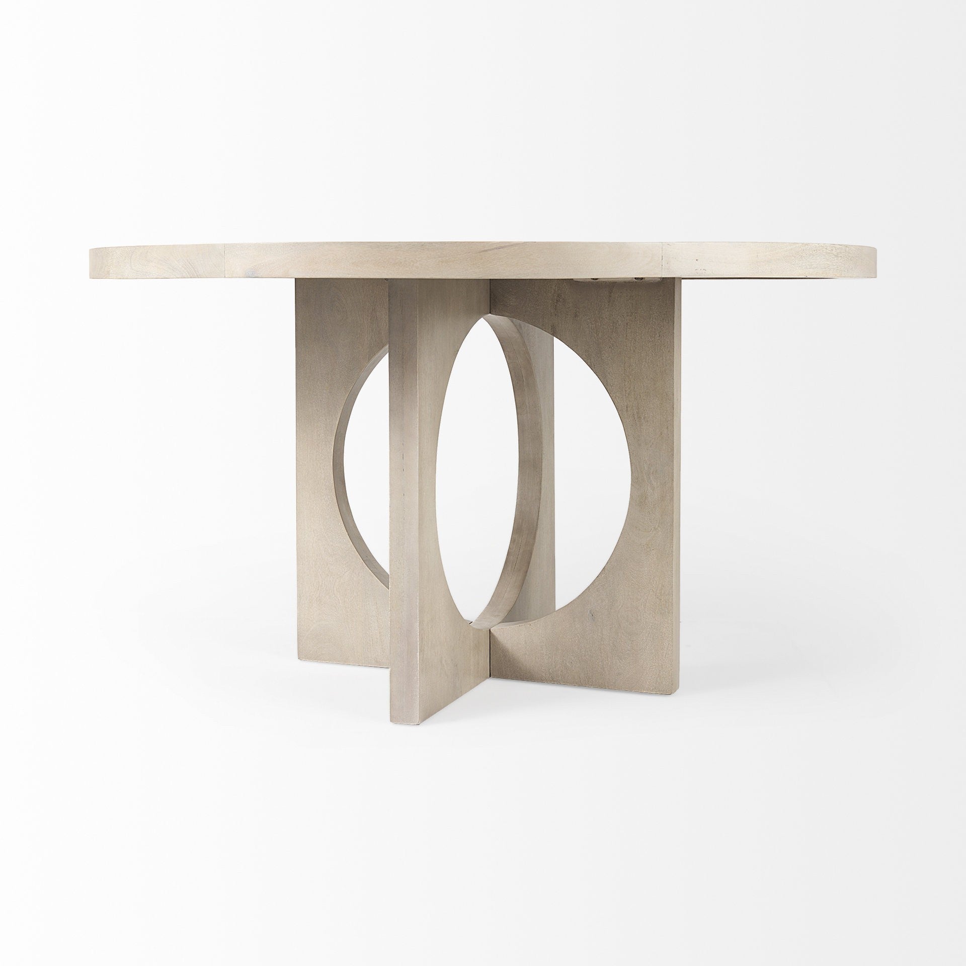 Light Natural Wood Round Geometric Dining Table By Homeroots | Dining Tables | Modishstore - 4