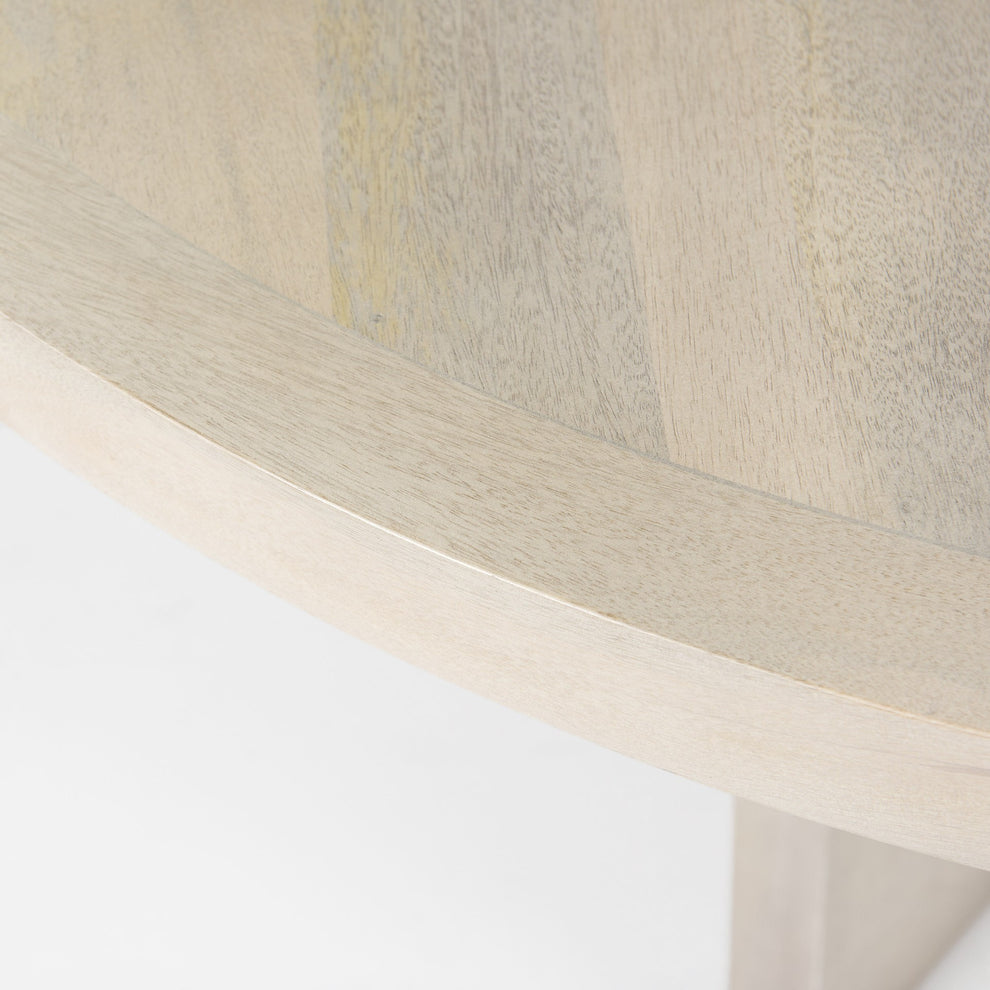 Light Natural Wood Round Geometric Dining Table By Homeroots | Dining Tables | Modishstore - 5