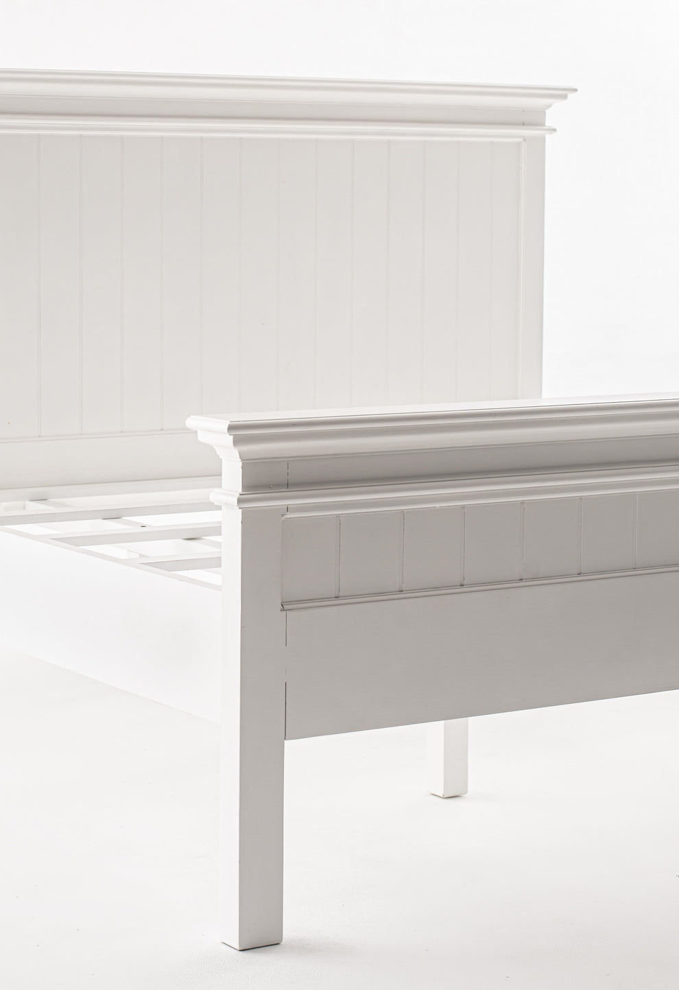 Classic White Panel King Size Bed By Homeroots | Beds | Modishstore - 8