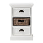 Classic White Two Drawer Nightstand Unit With Basket By Homeroots | Nightstands | Modishstore - 2