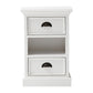 Classic White Two Drawer Nightstand Unit With Basket By Homeroots | Nightstands | Modishstore - 3