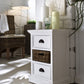 Classic White Two Drawer Nightstand Unit With Basket By Homeroots | Nightstands | Modishstore