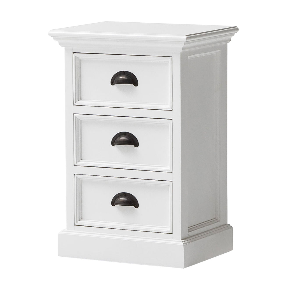 Classic White Three Drawer Nightstand By Homeroots | Nightstands | Modishstore - 5