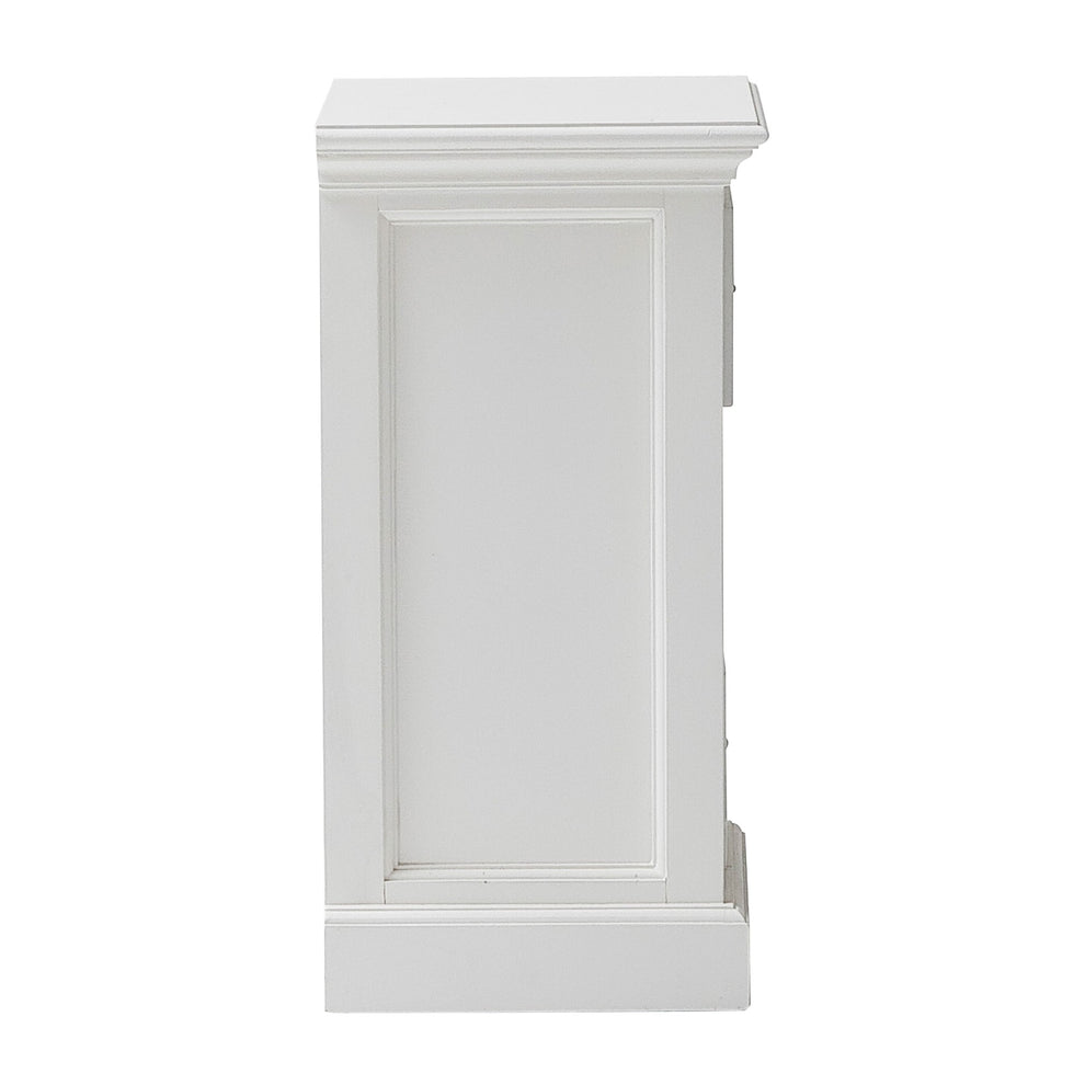 Classic White Three Drawer Nightstand By Homeroots | Nightstands | Modishstore - 7