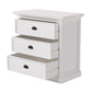 Classic White Large Three Drawer Nightstand By Homeroots | Nightstands | Modishstore - 4
