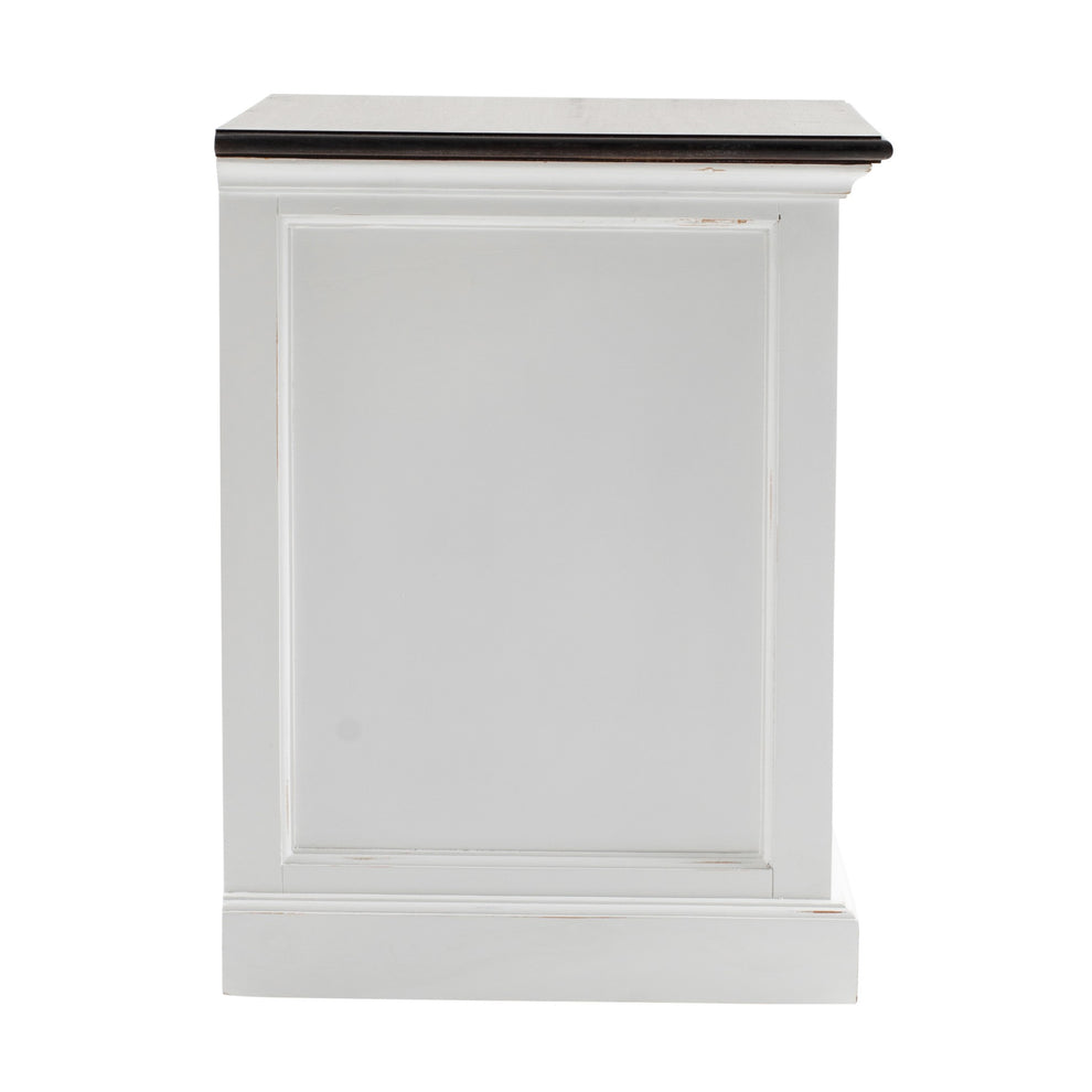Distressed White And Deep Brown Three Drawer Nightstand By Homeroots | Nightstands | Modishstore - 4