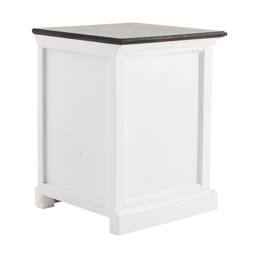 Distressed White And Deep Brown Three Drawer Nightstand By Homeroots | Nightstands | Modishstore - 5