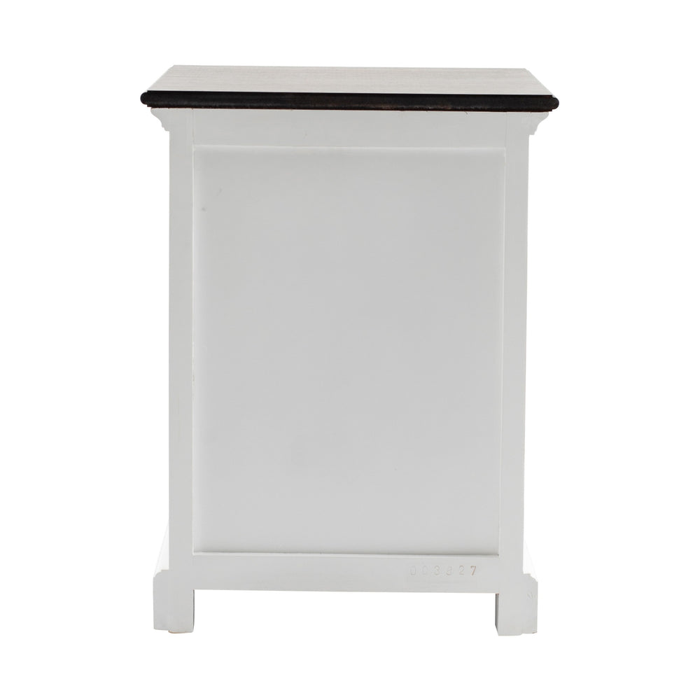 Distressed White And Deep Brown Three Drawer Nightstand By Homeroots | Nightstands | Modishstore - 6