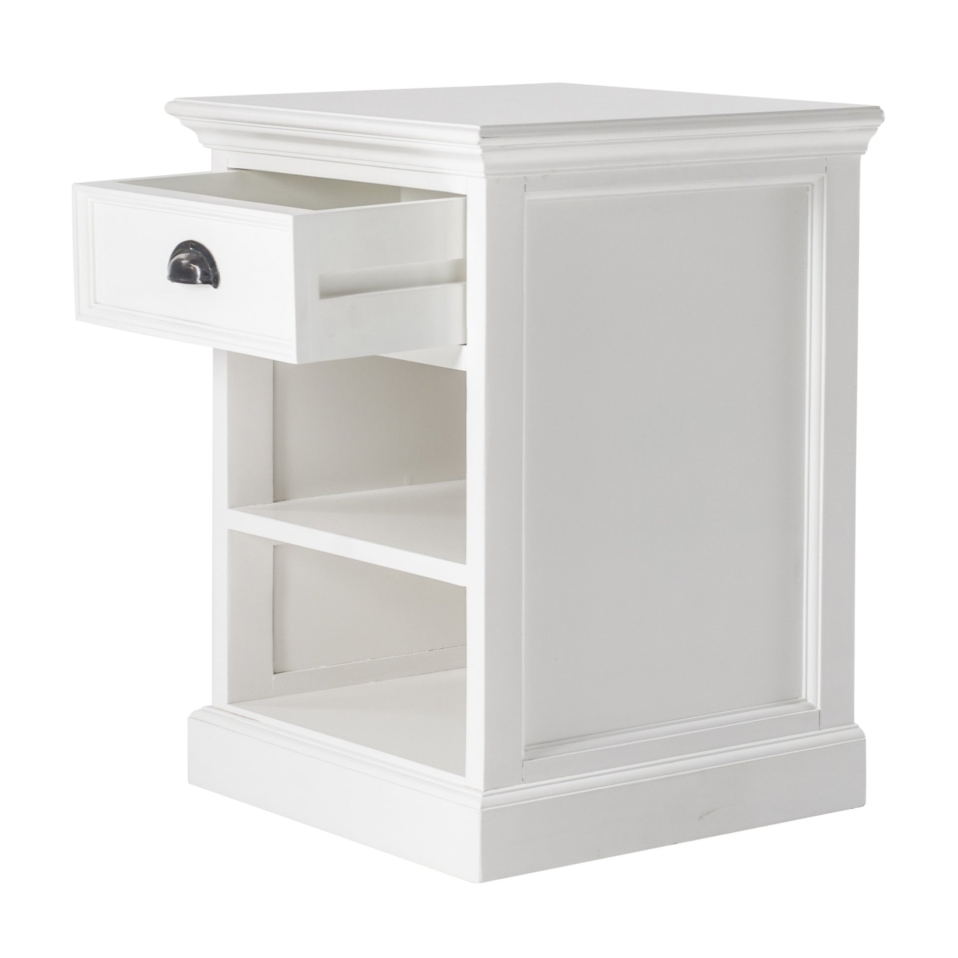 Classic White Nightstand With Shelves By Homeroots | Nightstands | Modishstore - 3