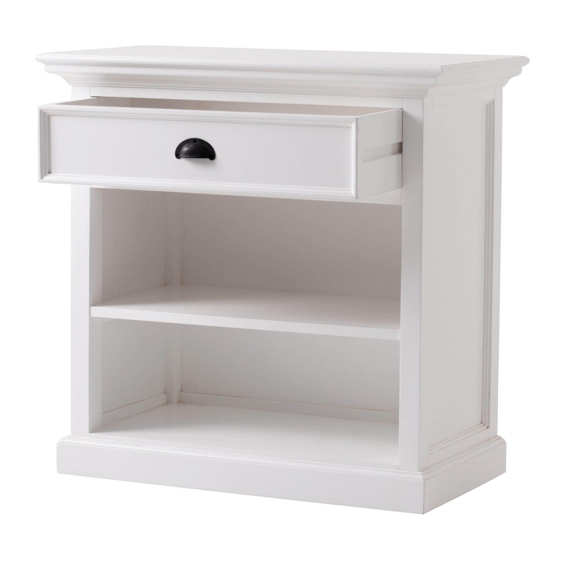 Classic White Large Nightstand With Shelves By Homeroots | Nightstands | Modishstore - 3