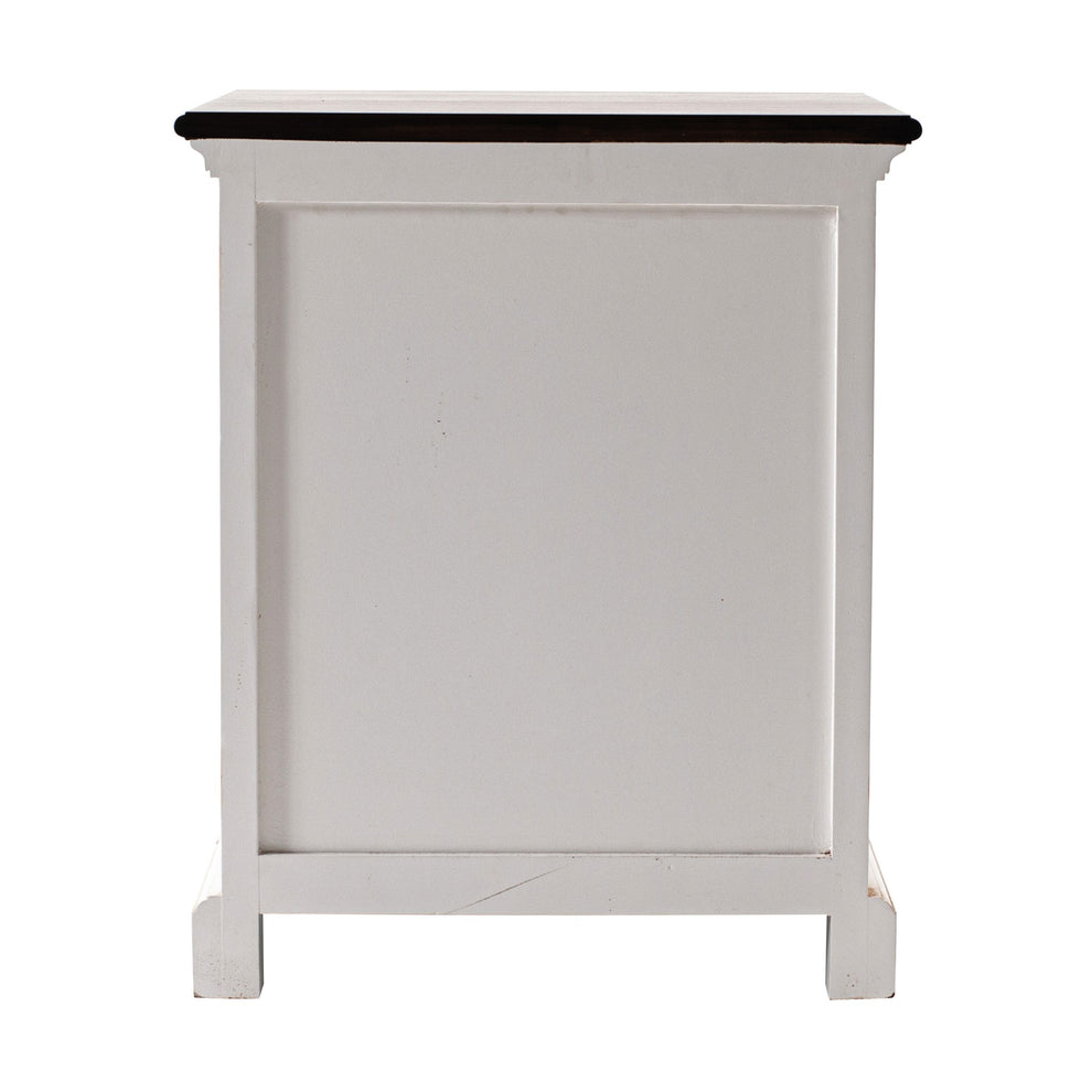 Distressed White And Deep Brown Nightstand With Shelves By Homeroots | Nightstands | Modishstore - 6