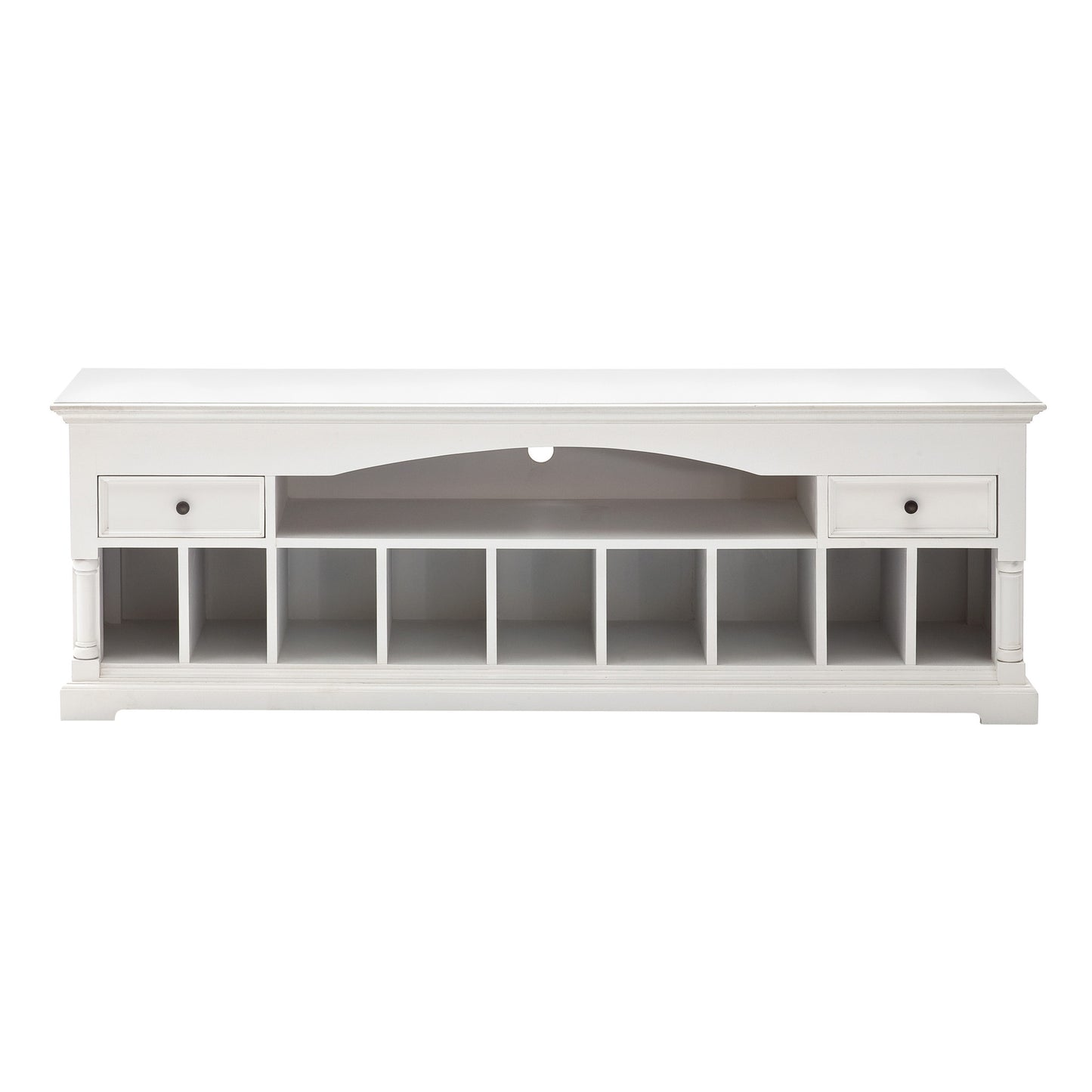 71" Classic White And White Solid Console Table With Storage By Homeroots | Console Tables | Modishstore