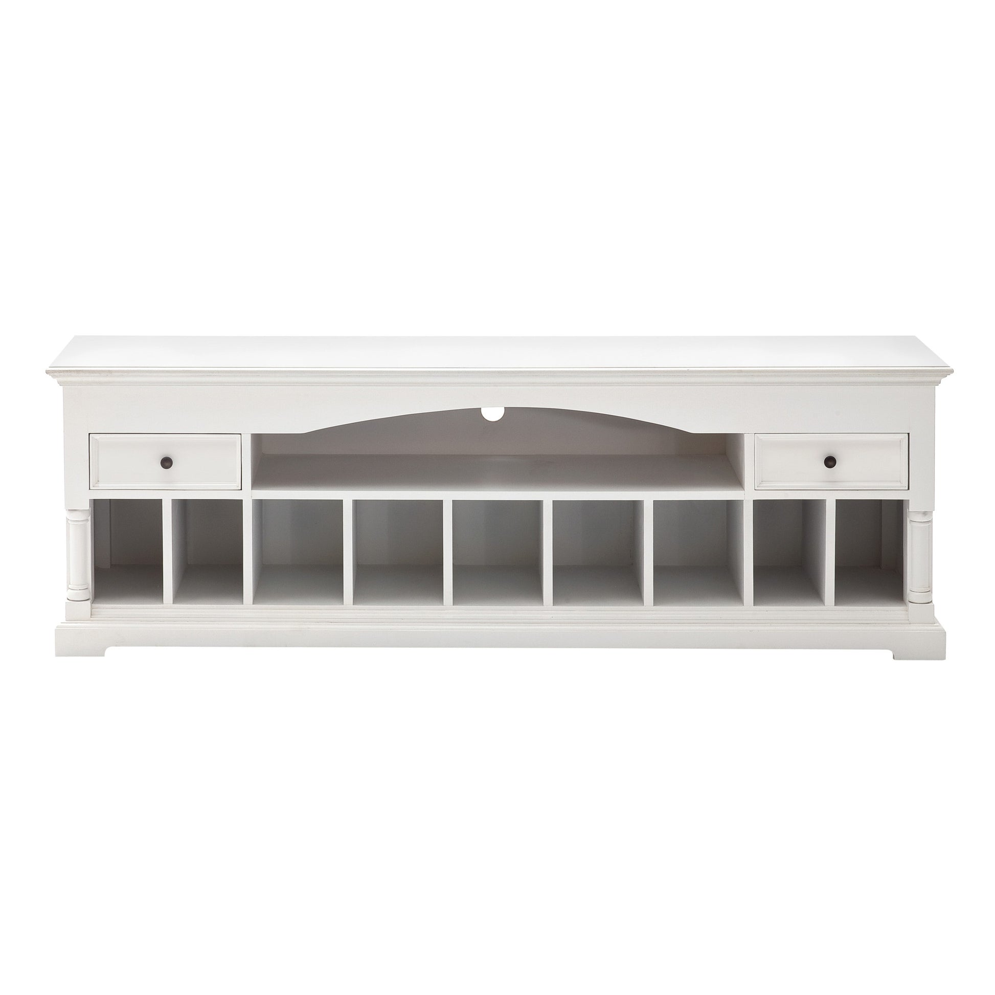 71" Classic White And White Solid Console Table With Storage By Homeroots | Console Tables | Modishstore