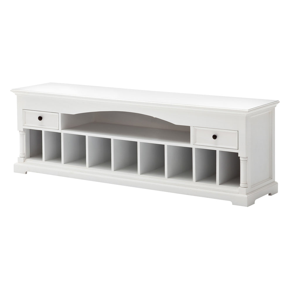 71" Classic White And White Solid Console Table With Storage By Homeroots | Console Tables | Modishstore - 2