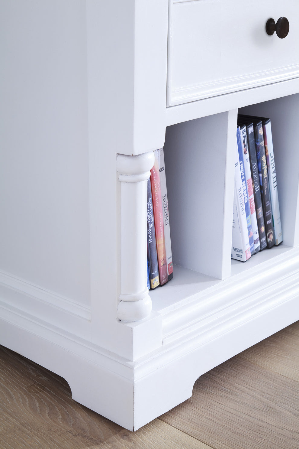 71" Classic White And White Solid Console Table With Storage By Homeroots | Console Tables | Modishstore - 8