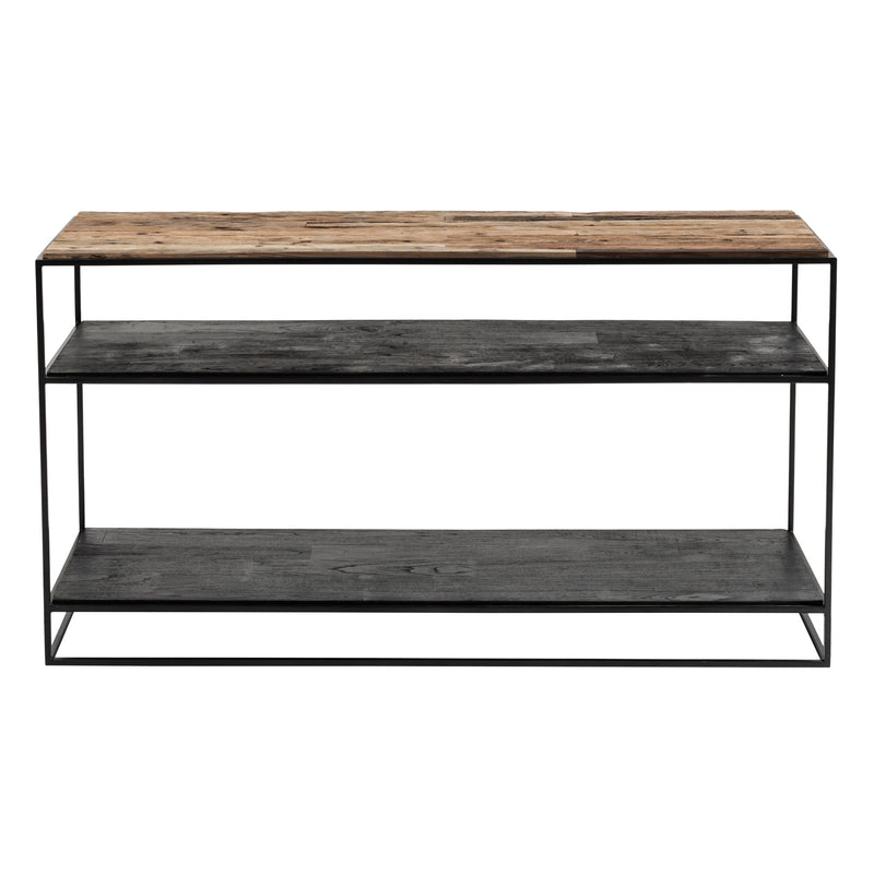 55" Natural and Black Frame Console Table With Storage By Homeroots | Console Tables | Modishstore