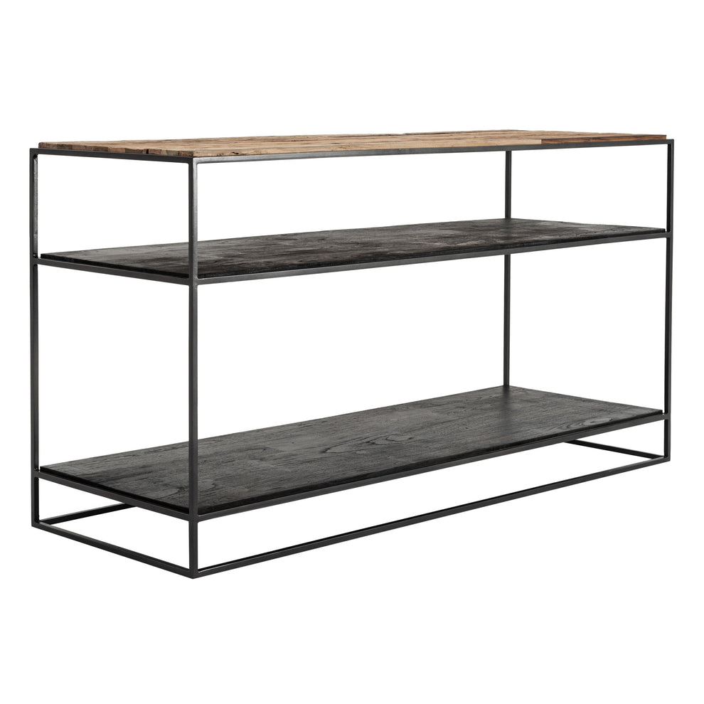 55" Natural and Black Frame Console Table With Storage By Homeroots | Console Tables | Modishstore - 3