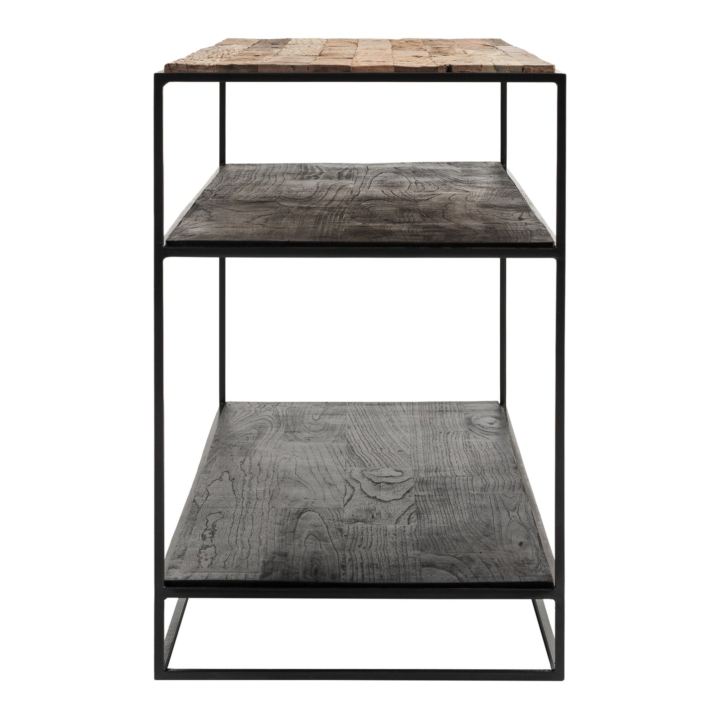 55" Natural and Black Frame Console Table With Storage By Homeroots | Console Tables | Modishstore - 5