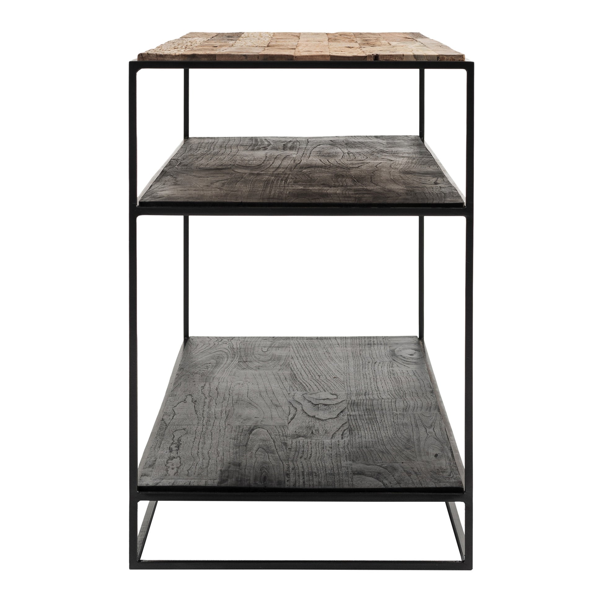 55" Natural and Black Frame Console Table With Storage By Homeroots | Console Tables | Modishstore - 5