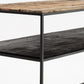 55" Natural and Black Frame Console Table With Storage By Homeroots