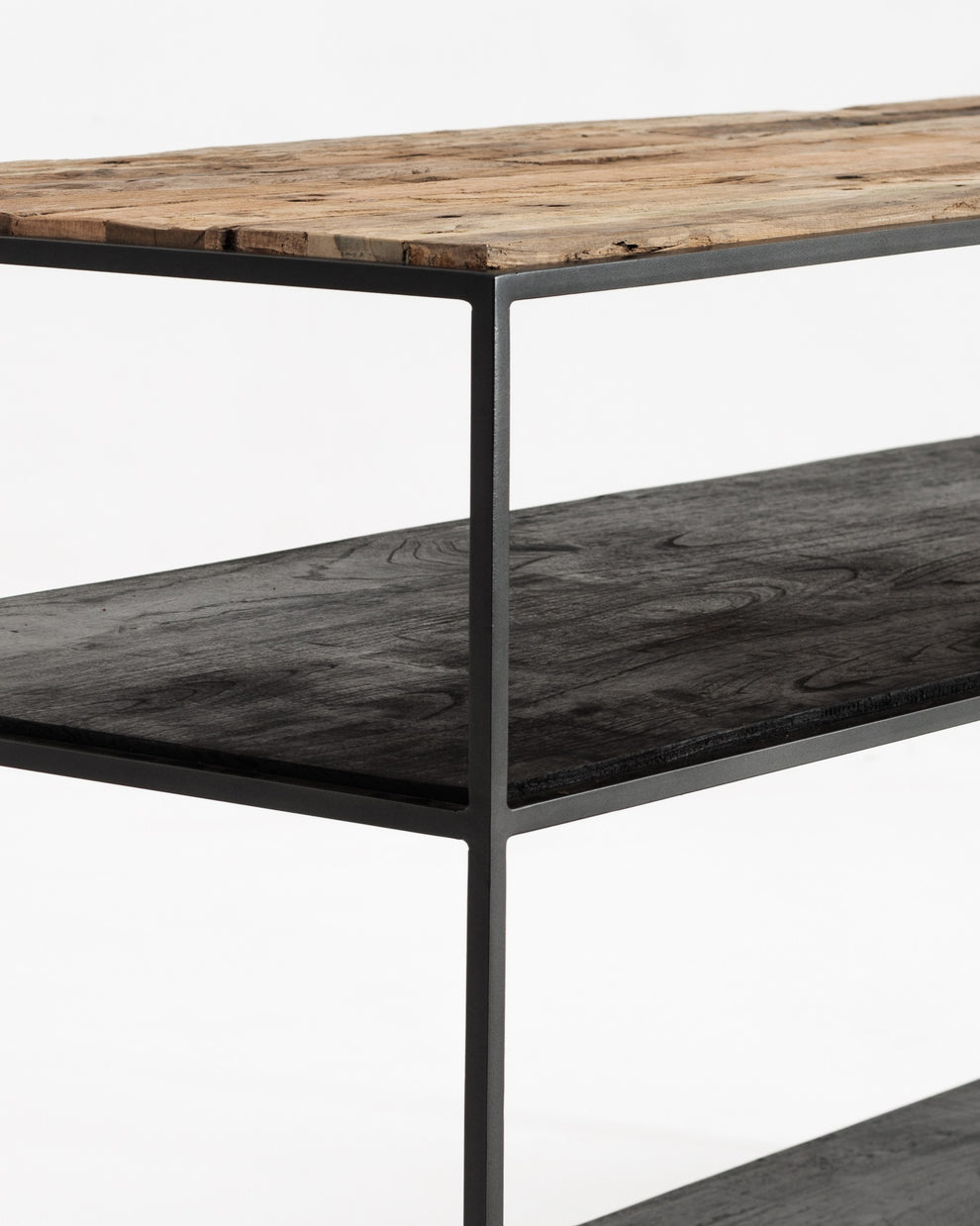 55" Natural and Black Frame Console Table With Storage By Homeroots | Console Tables | Modishstore - 7