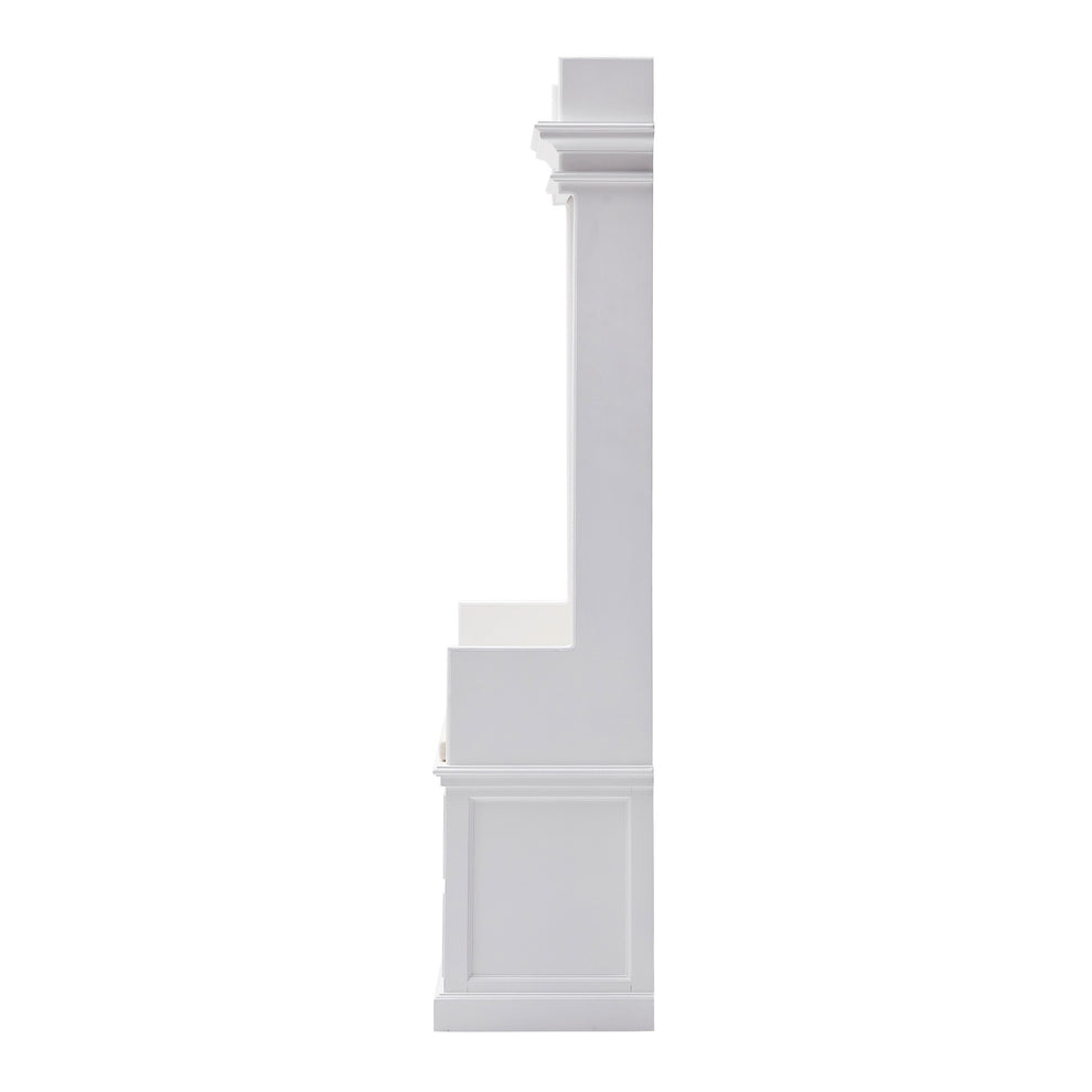 Classic White Entryway Coat Rack and Bench with Drawers By Homeroots | Coat Racks | Modishstore - 5