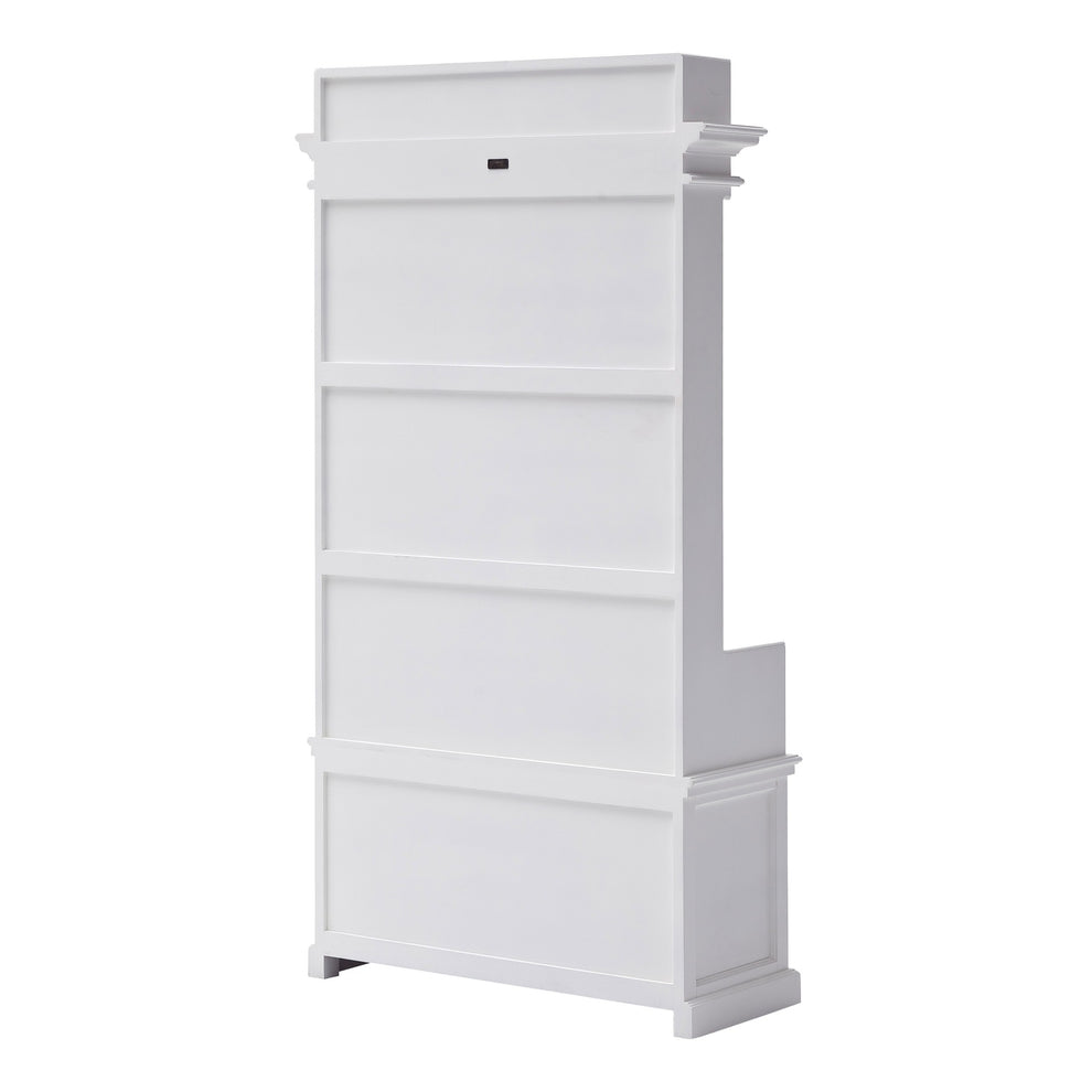 Classic White Entryway Coat Rack and Bench with Drawers By Homeroots | Coat Racks | Modishstore - 6
