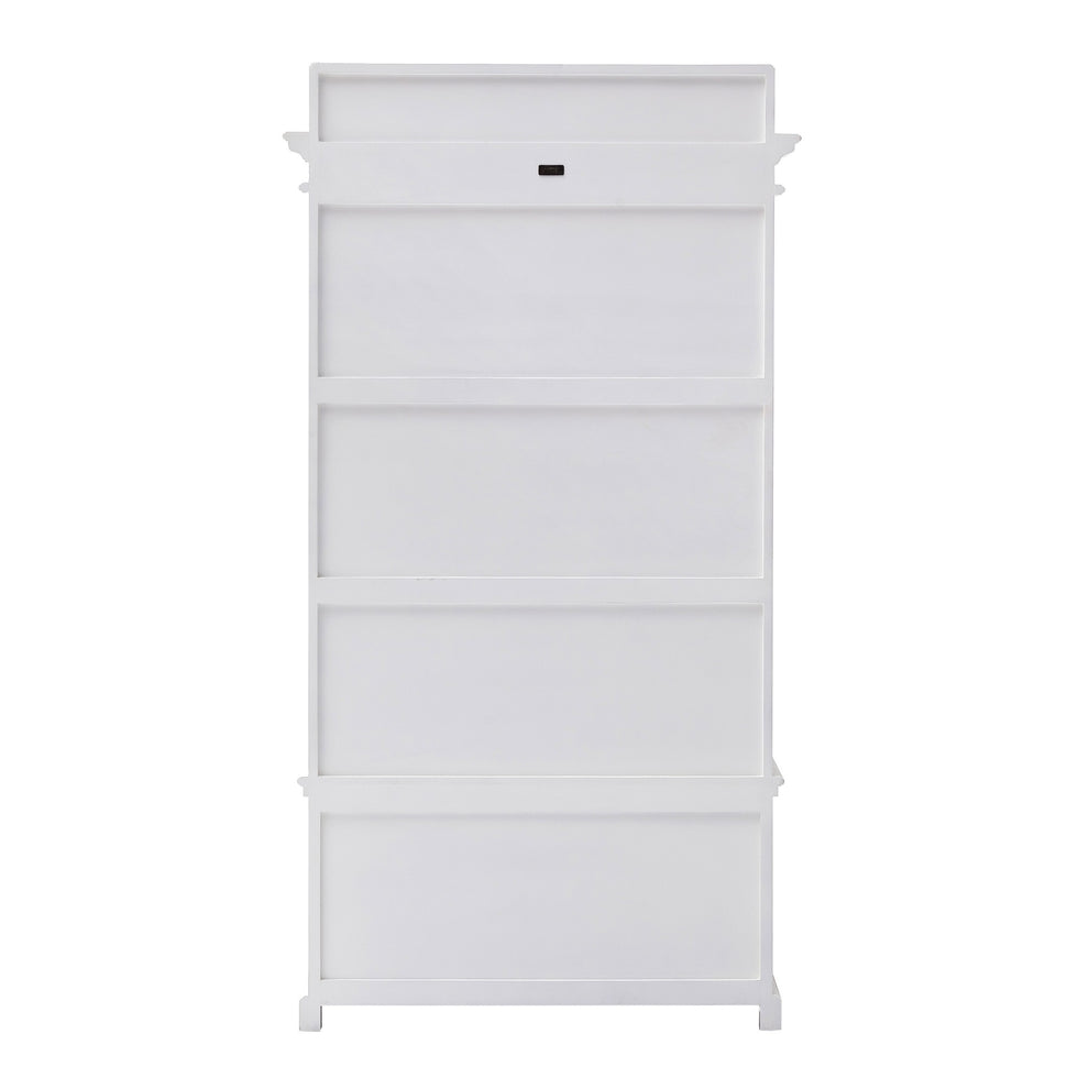 Classic White Entryway Coat Rack and Bench with Drawers By Homeroots | Coat Racks | Modishstore - 7