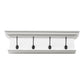 Classic White Four Hook Hanging Coat Rack By Homeroots | Coat Racks | Modishstore
