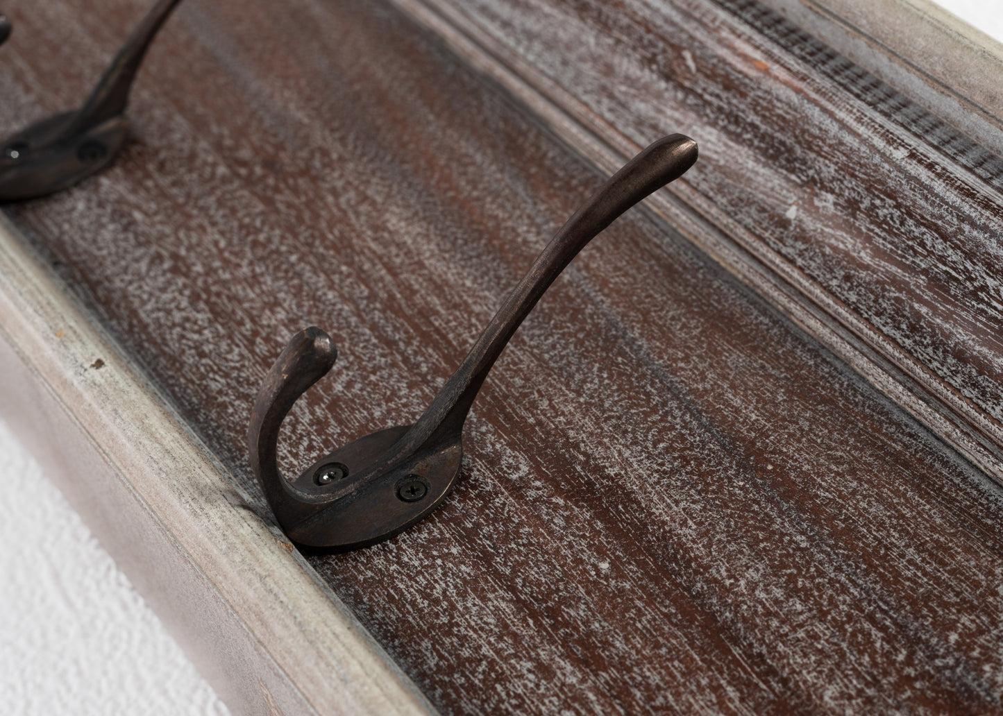 Rustic Natural Wash Wood Four Hook Hanging Coat Rack By Homeroots | Coat Racks | Modishstore - 6