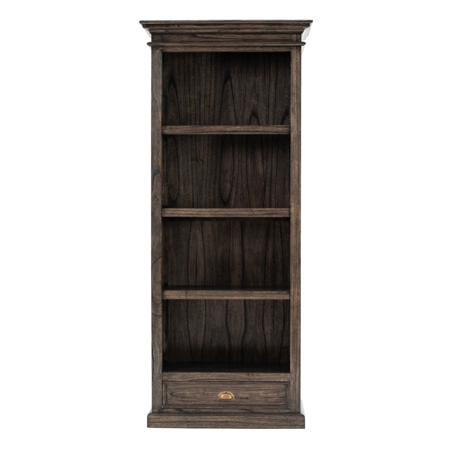 Black Wash Bookcase With One Drawer By Homeroots | Bookcases | Modishstore