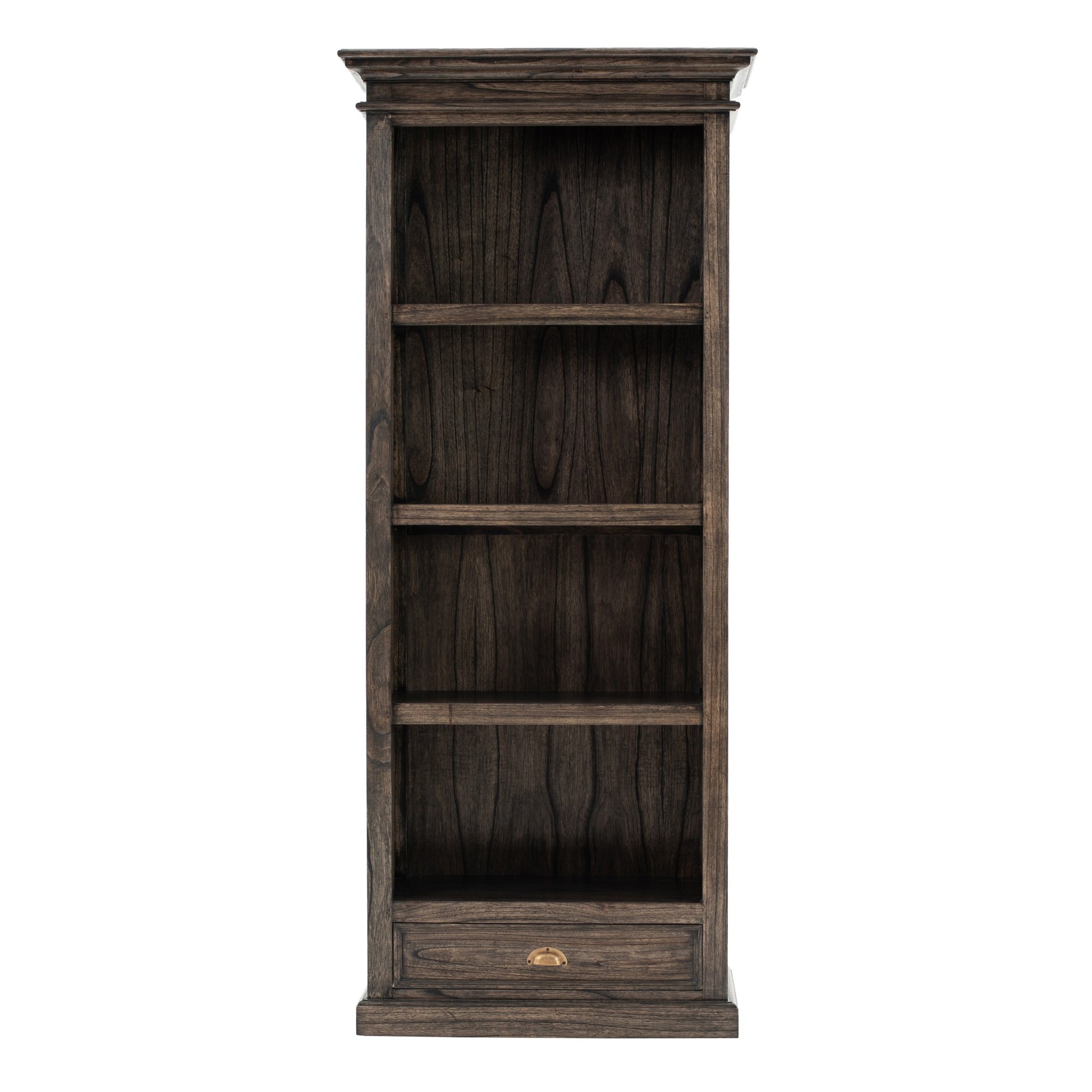 Black Wash Bookcase With One Drawer By Homeroots | Bookcases | Modishstore