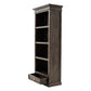 Black Wash Bookcase With One Drawer By Homeroots | Bookcases | Modishstore - 3