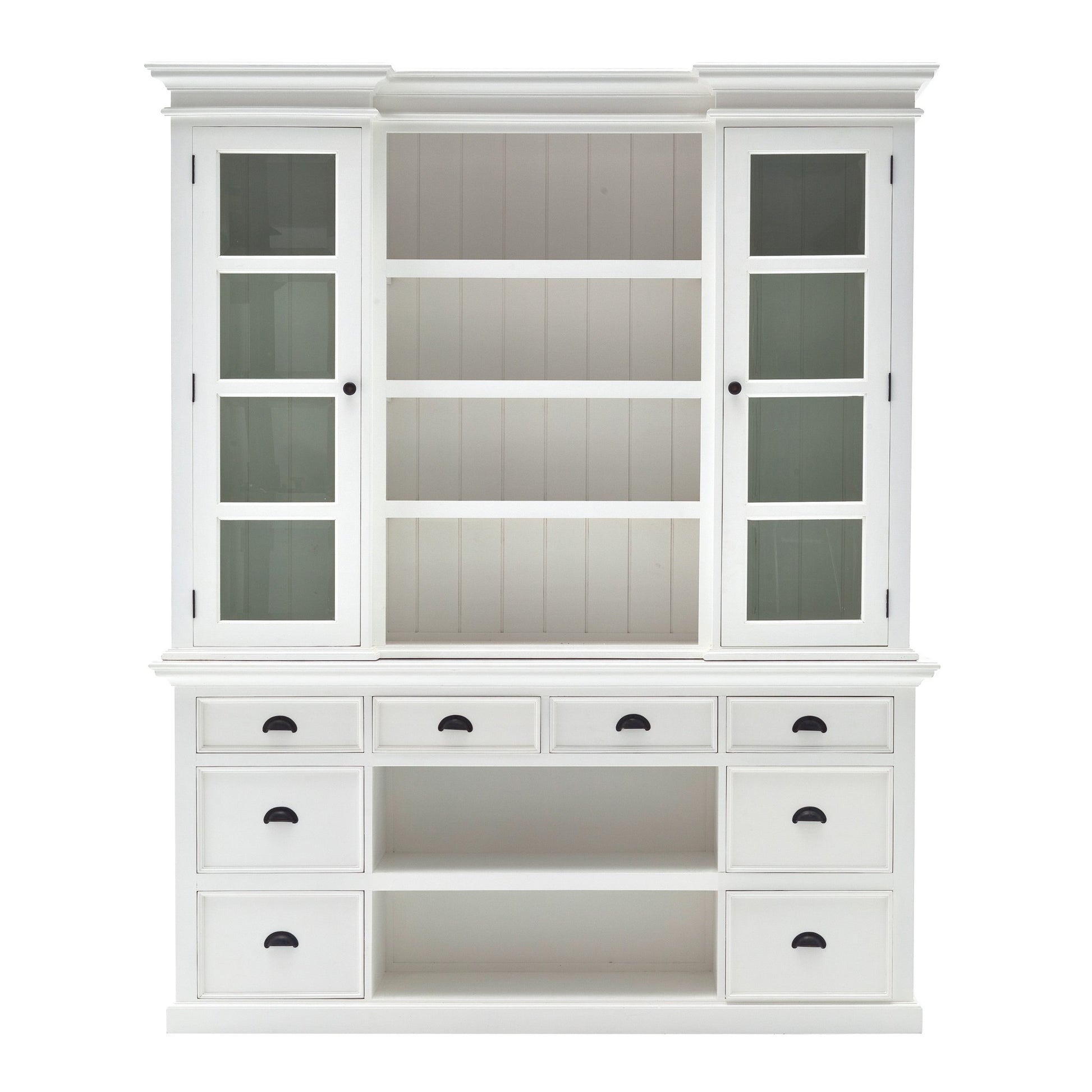 Classic White Library Hutch with Basket Set By Homeroots | Bookcases | Modishstore - 2