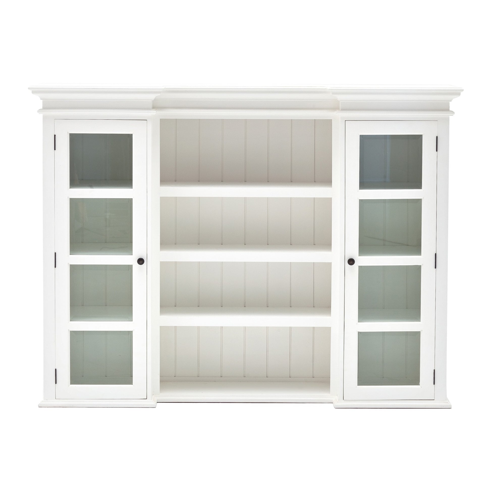 Classic White Library Hutch with Basket Set By Homeroots | Bookcases | Modishstore - 9