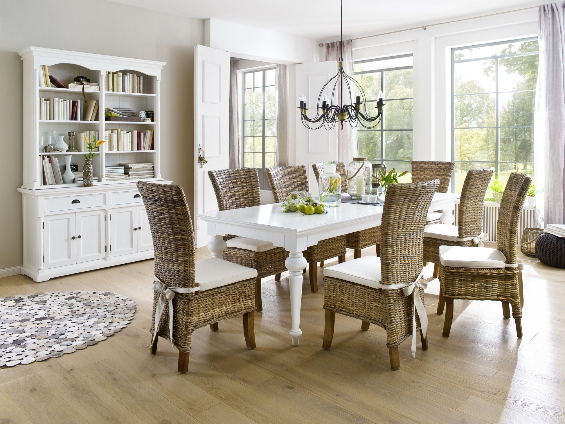 White Modern Farmhouse 94" Dining Table By Homeroots | Dining Tables | Modishstore