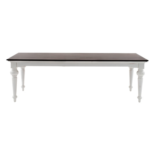 White And Dark Brown Rustic Modern Farmhouse 94" Dining Table By Homeroots | Dining Tables | Modishstore