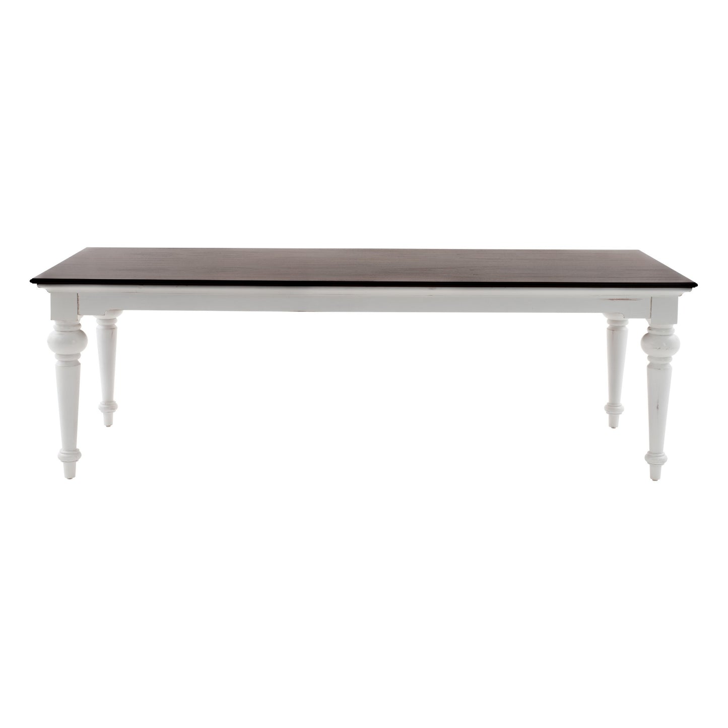 White And Dark Brown Rustic Modern Farmhouse 94" Dining Table By Homeroots | Dining Tables | Modishstore