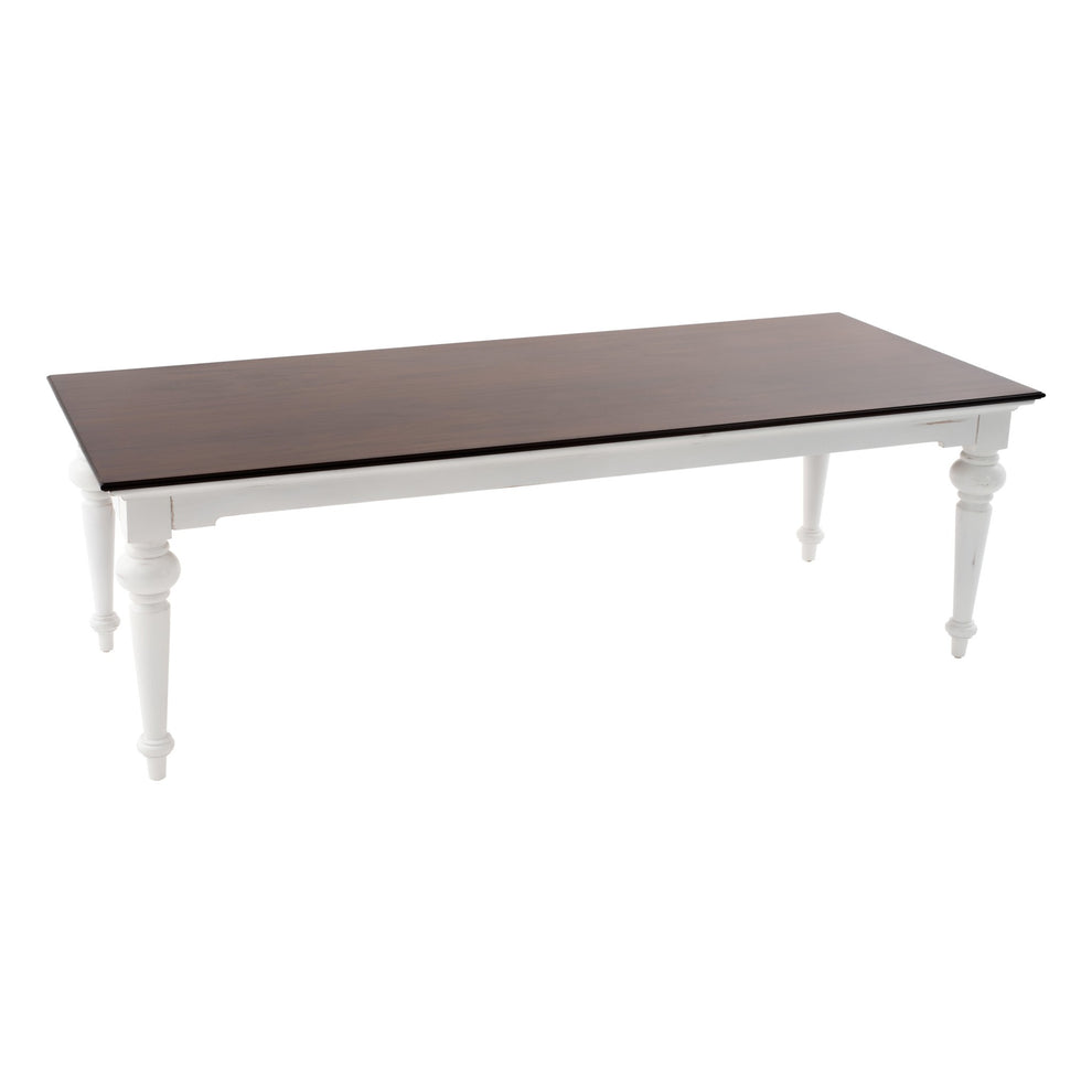 White And Dark Brown Rustic Modern Farmhouse 94" Dining Table By Homeroots | Dining Tables | Modishstore - 2