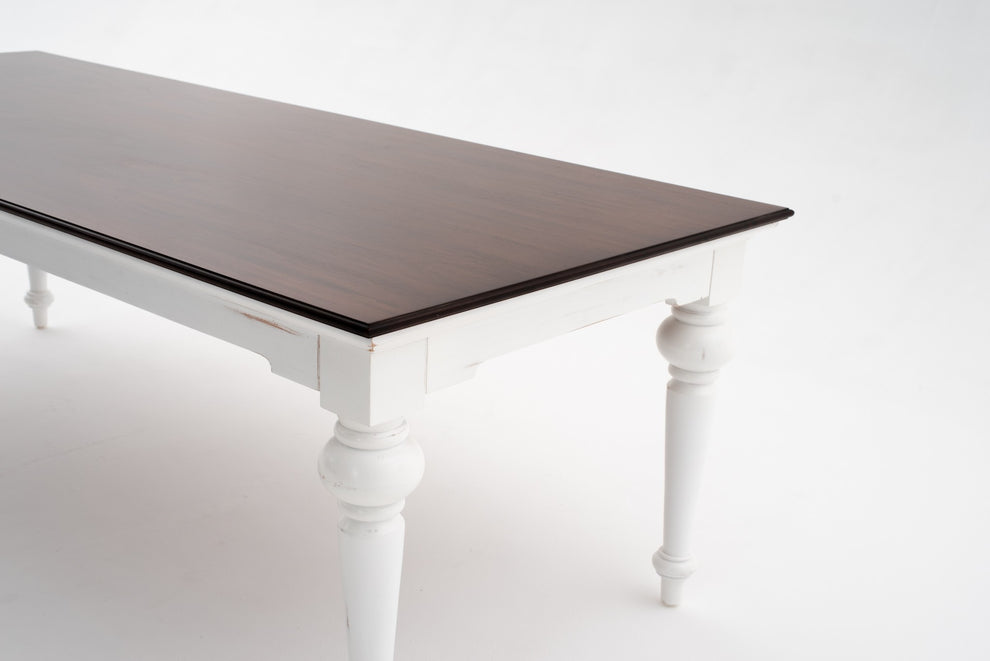 White And Dark Brown Rustic Modern Farmhouse 94" Dining Table By Homeroots | Dining Tables | Modishstore - 5