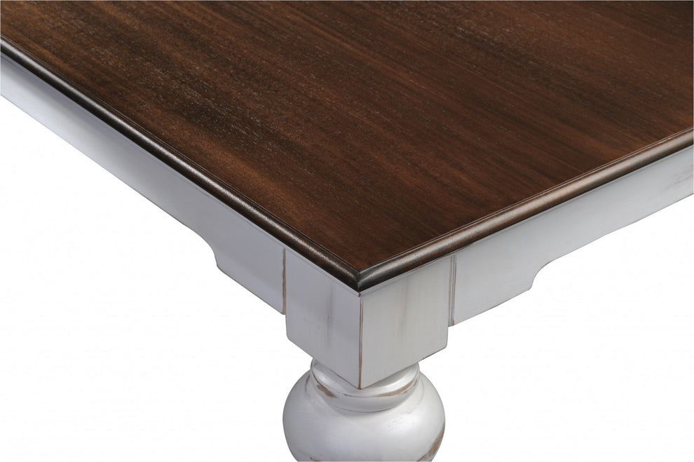 White And Dark Brown Rustic Modern Farmhouse 94" Dining Table By Homeroots | Dining Tables | Modishstore - 6