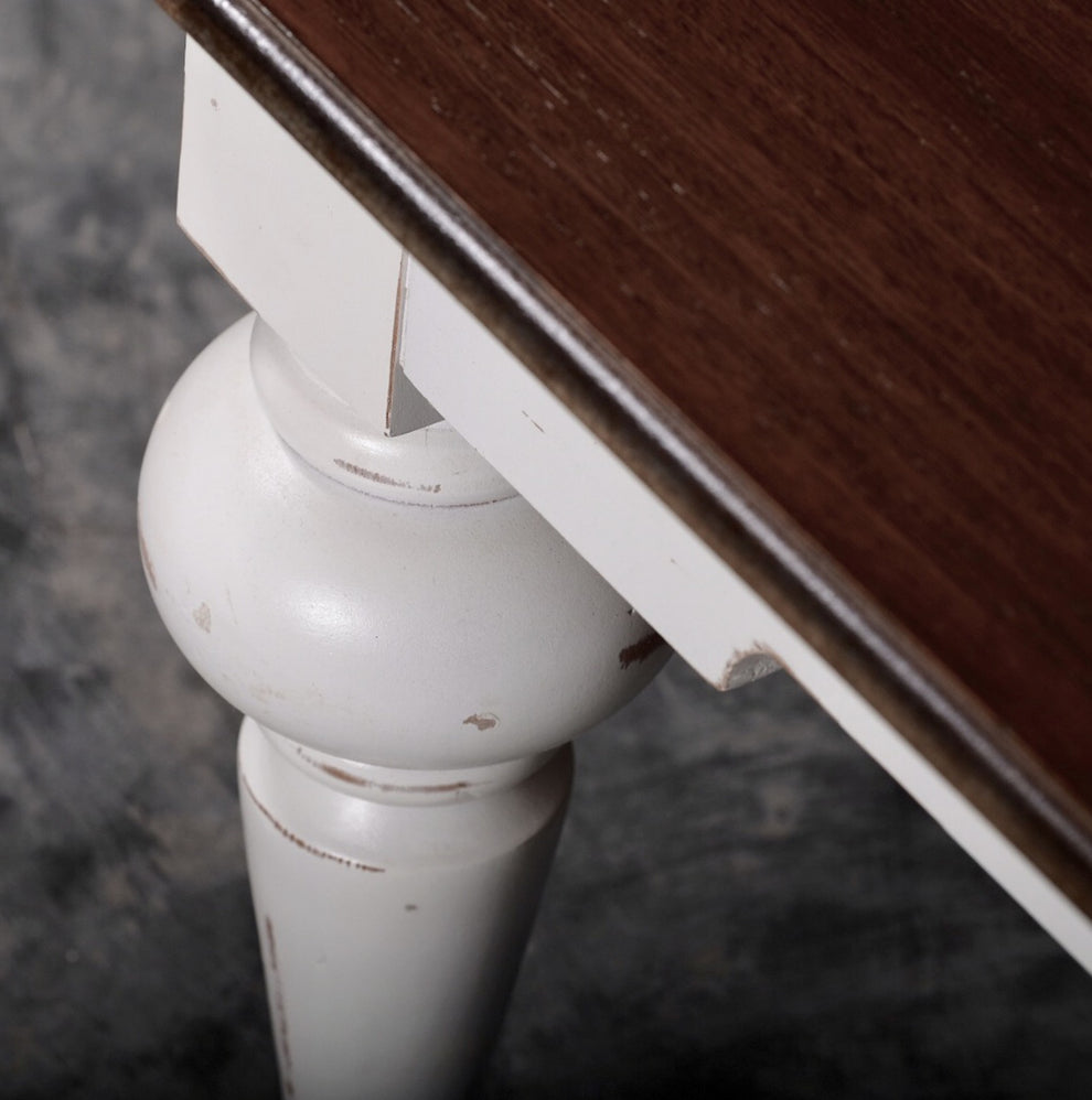 White And Dark Brown Rustic Modern Farmhouse 94" Dining Table By Homeroots | Dining Tables | Modishstore - 7