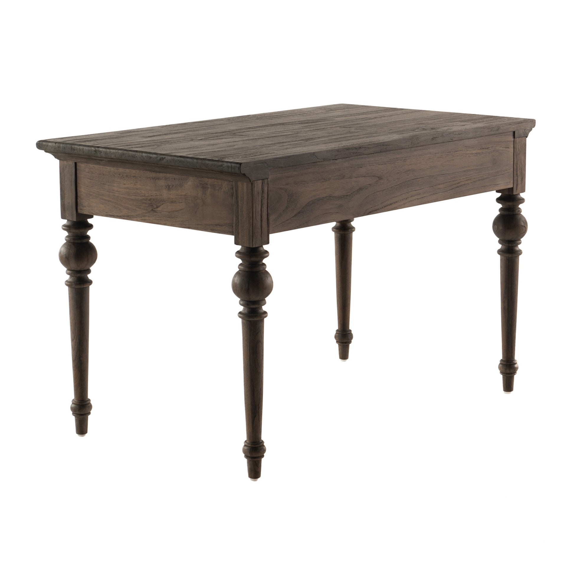 Antiqued Brown Teak Provencial Writing or Computer Desk By Homeroots | Desks | Modishstore - 7