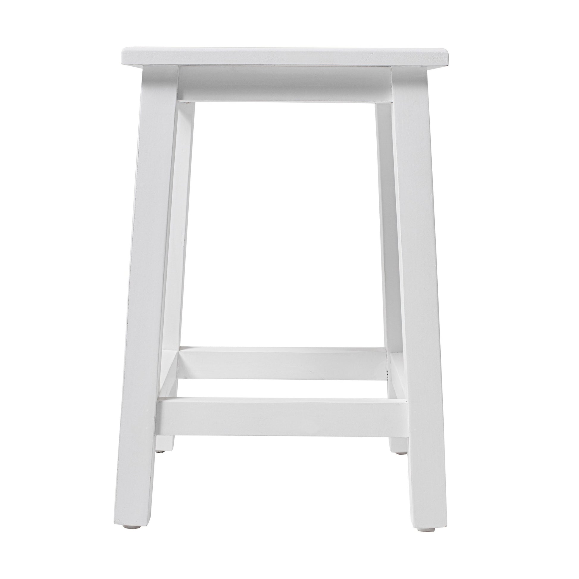 Classic White Stool By Homeroots | Stools | Modishstore - 2