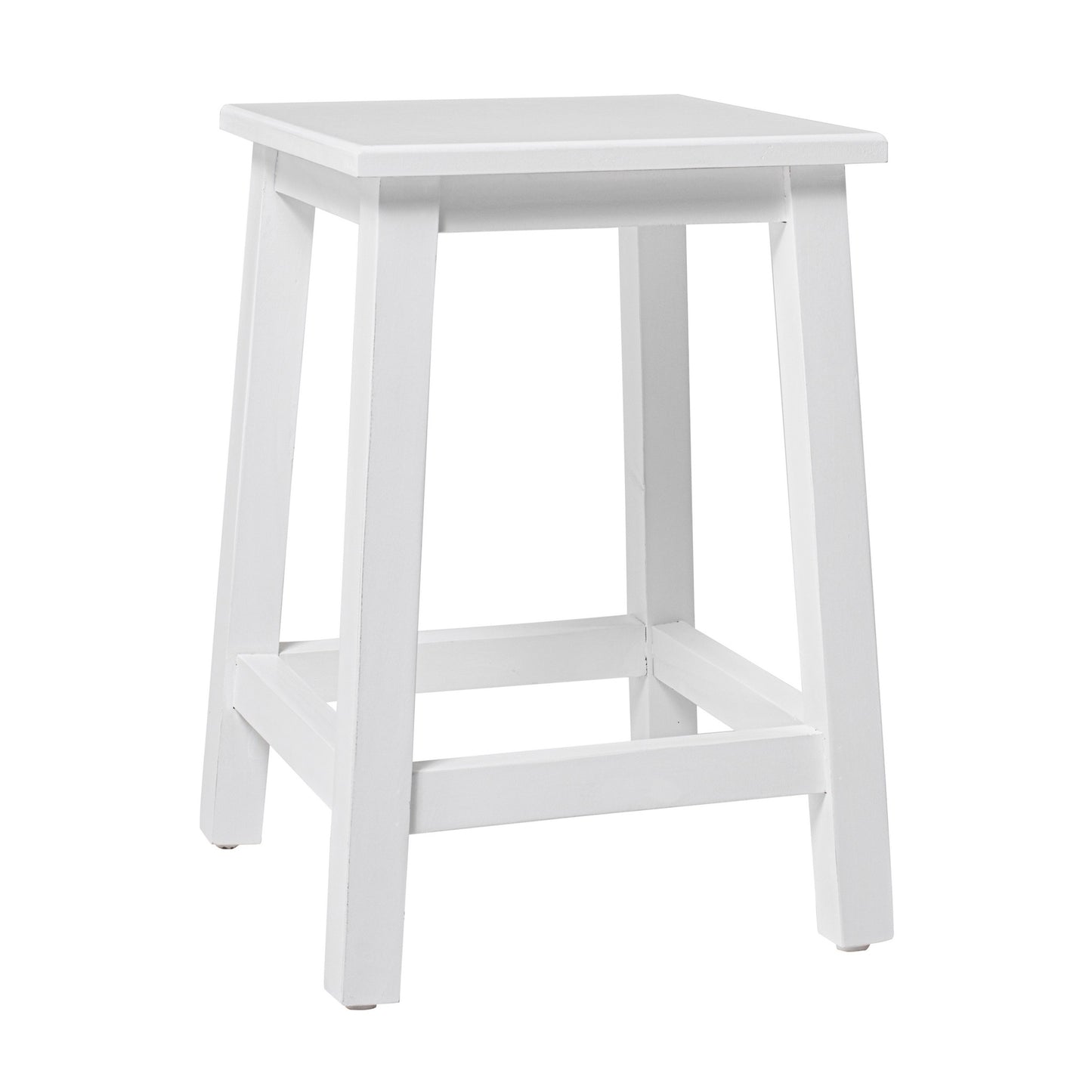 Classic White Stool By Homeroots | Stools | Modishstore - 3